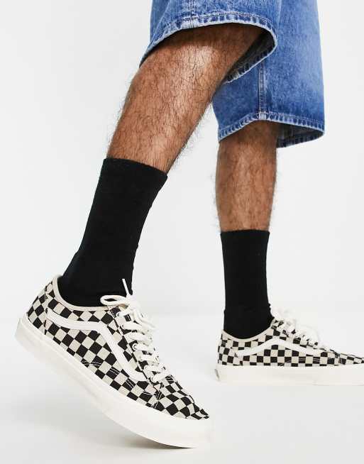 Vans old skool outlet checkerboard trainers in black