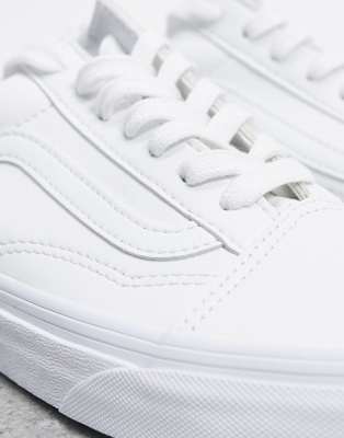 vans ua old skool trainers in white faux leather