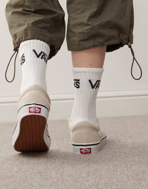 Vans slipper beige hot sale