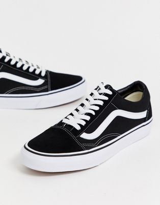 black and white vans trainers