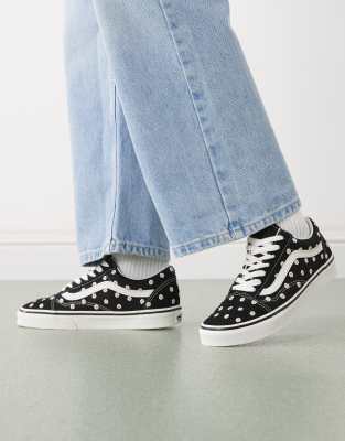  Old Skool trainers  with floral embroidery detailing