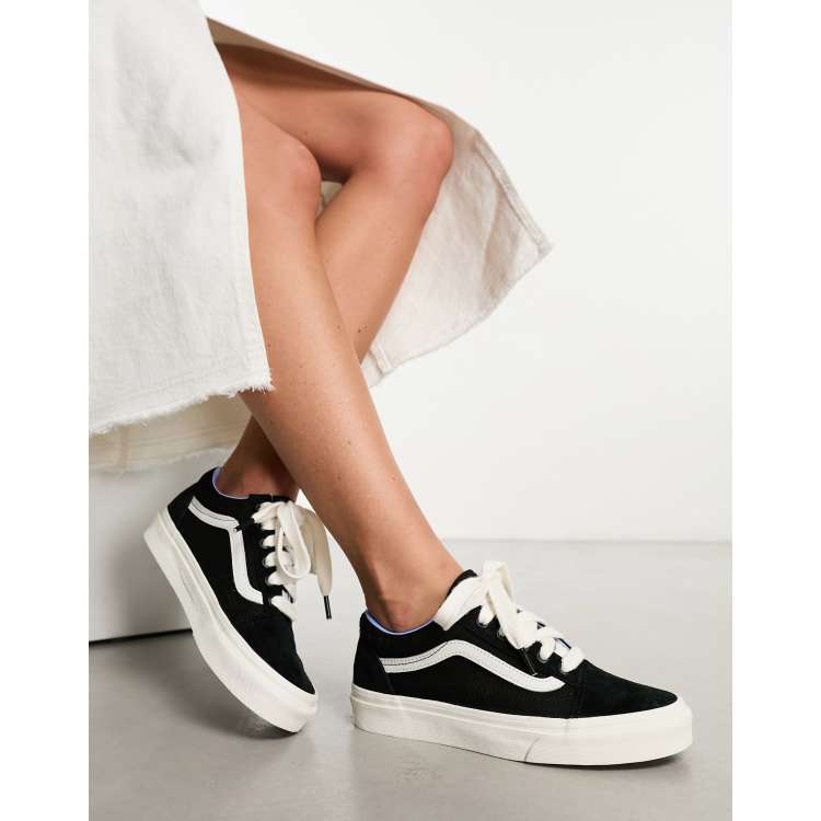 Vans Old Skool trainers in black with oversized laces ASOS