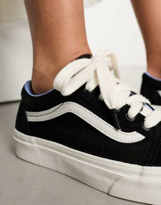 Black vans 2024 with white laces