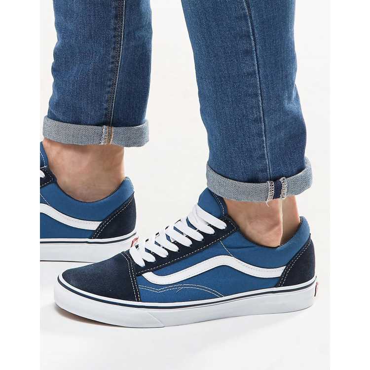 Vans old skool hot sale blue and black