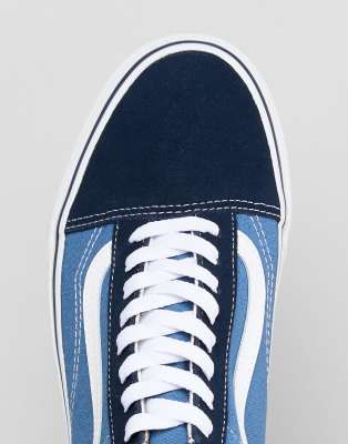 black and dark blue vans