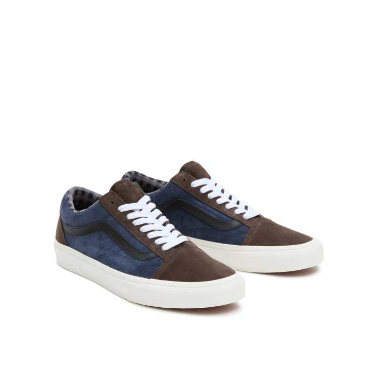 Vans dark blue outlet with brown