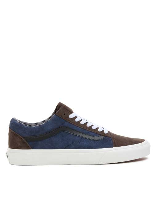 Navy blue vans with hotsell brown laces