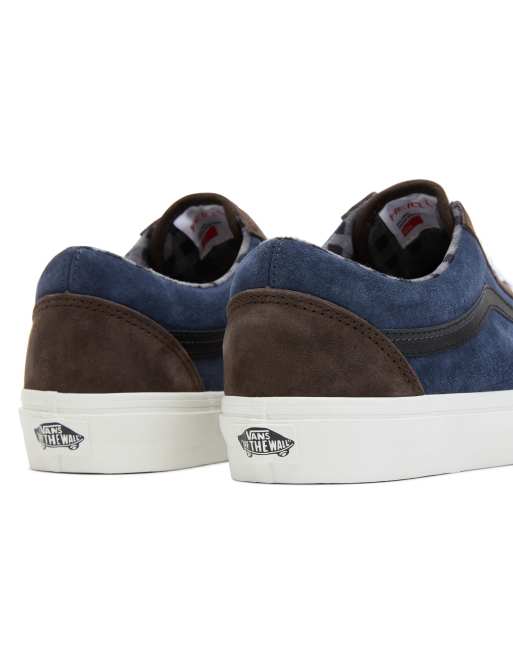 Blue vans clearance with brown laces