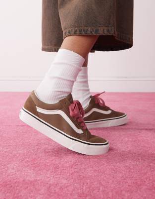 Vans Old skool trainers in brown and pink - view 1