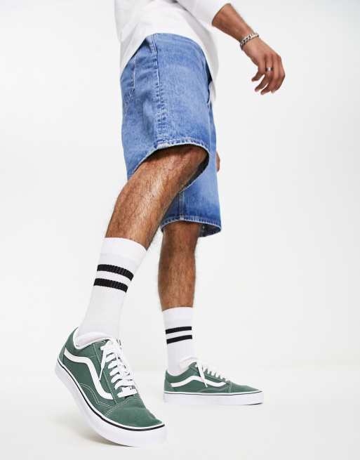 Green old clearance skool vans outfit