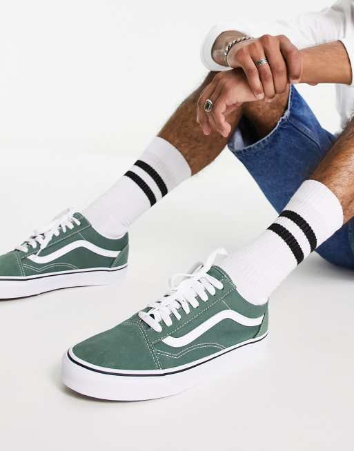 Vans classic old clearance skool sneaker dark green