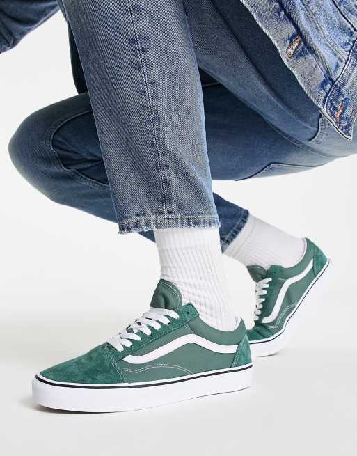 Green vans outlet on feet