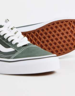 pine green vans old skool