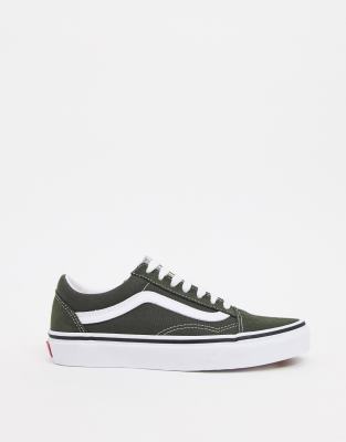 vans old skool dark green suede