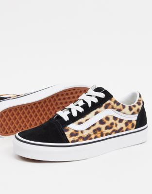 vans old skool leopard black