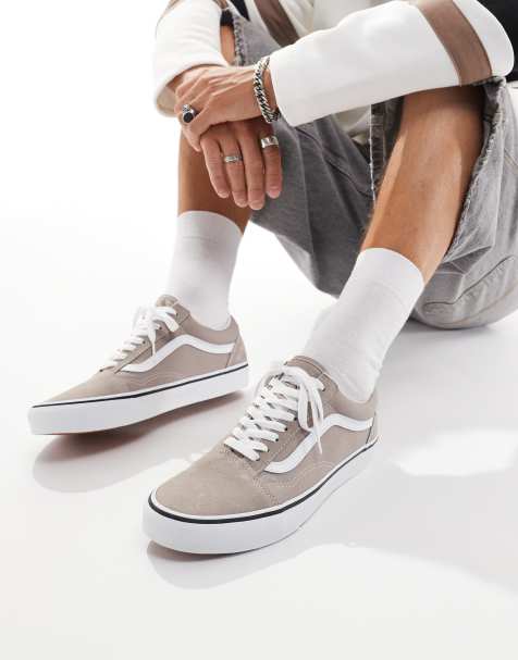 Vans old skool trainers in light grey - view 1
