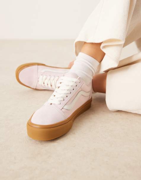 Vans Old Skool trainers in light pink with gum sole - view 1