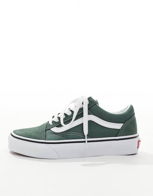 Mens vans green old skool trainers hotsell