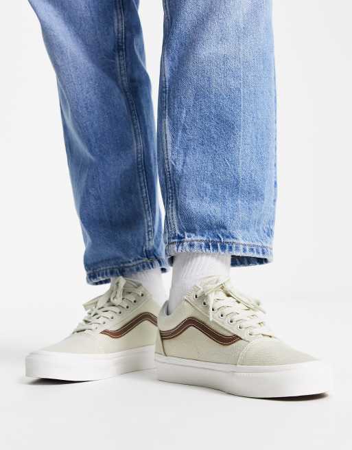 Vans Old Skool trainers in off white and brown