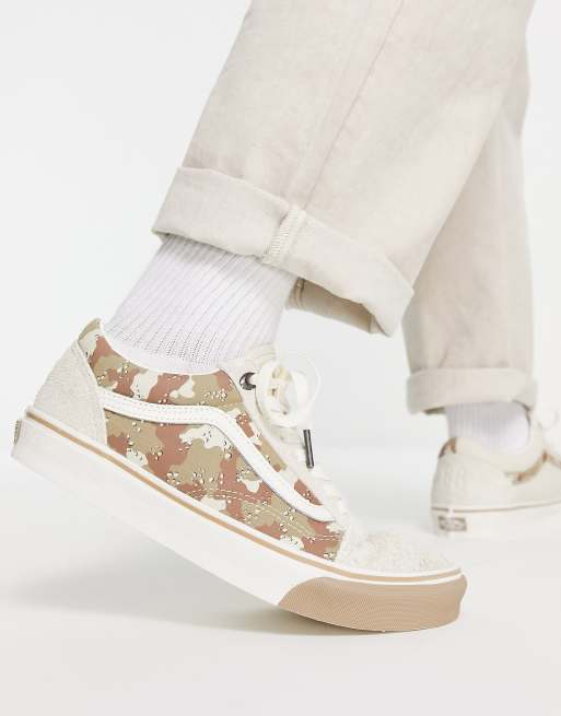 Vans Old Skool trainers in off white camo