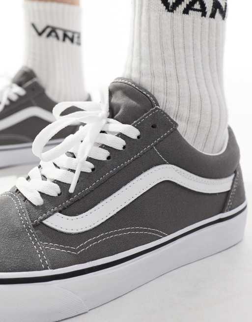 Mens vans grey on sale old skool trainers