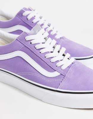 purple and teal vans