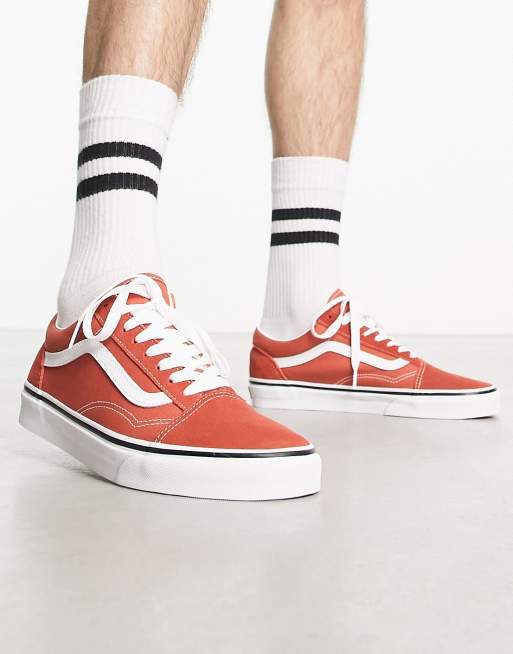 Vans red old skool on sale shoes