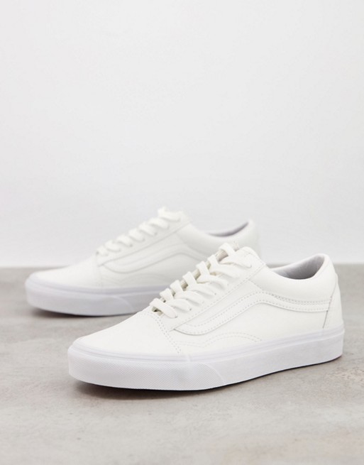 Vans Old Skool trainers in white faux leather