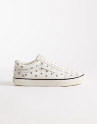 Vans Old Skool trainers in white with floral embroidery