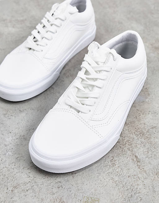 Vans Old Skool trainers in white faux leather
