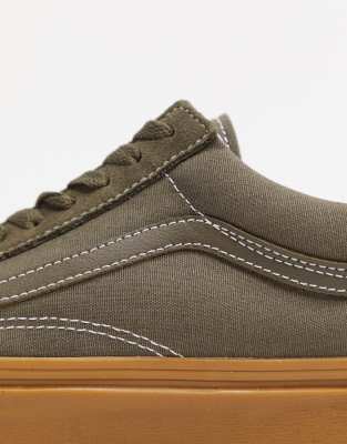 vans old skool gum sole green