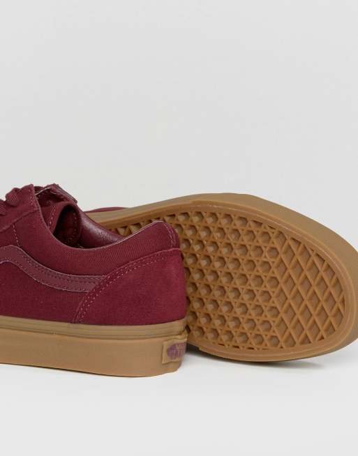 zwaarlijvigheid Monteur Uitvoerbaar Vans Old Skool Trainers With Gum Sole In Red VA38G1POB | ASOS