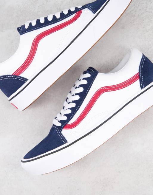 Vans azules store con blanco