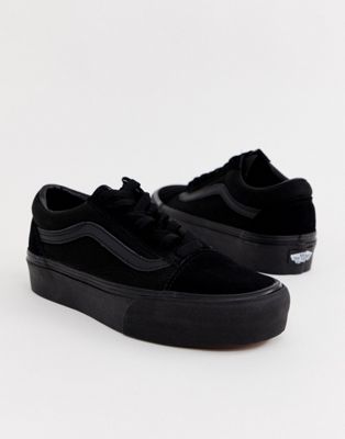 vans black platform shoes