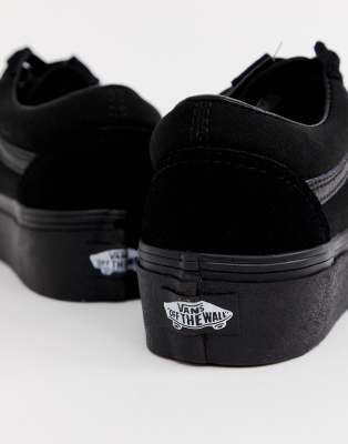 vans old skool trainers in triple black