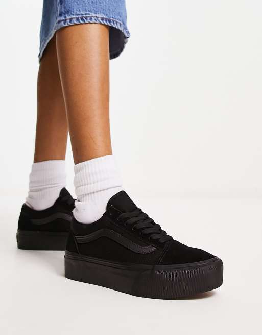 Vans platform triple on sale black