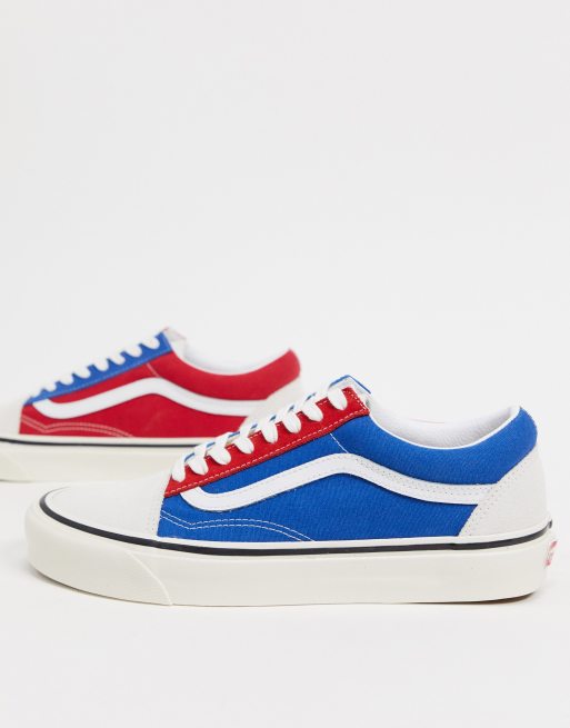 Red and blue shop old skool vans