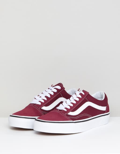 Womens burgundy old hot sale skool vans