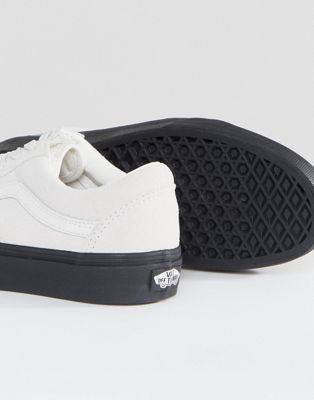 vans old skool color block black & white skate shoes