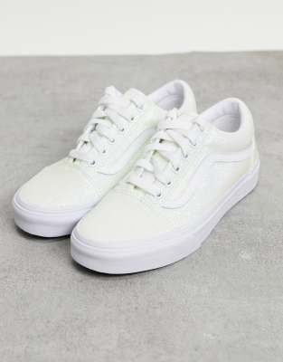 white lace up vans old skool