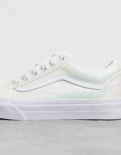 Sparkly hotsell white vans