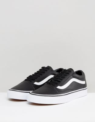 vans nere di pelle