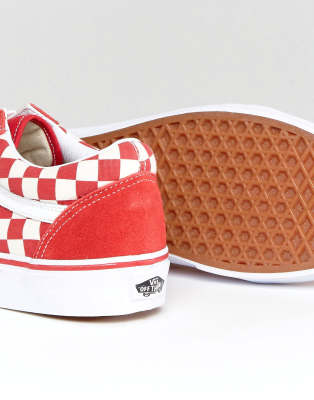 vans old skool va38g1p0t baskets à damier rouge