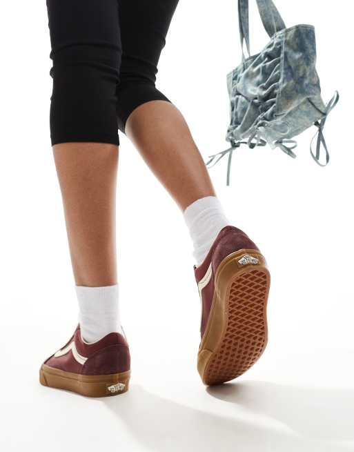 Vans – Old Skool – Vinröda sneakers med gummisula, 5 av 5