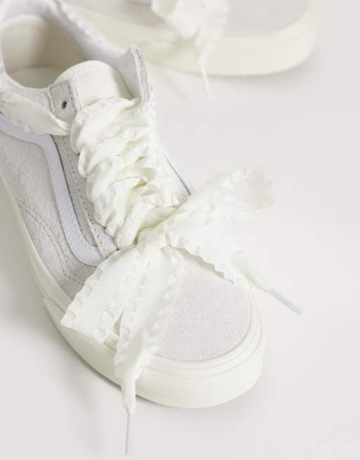 Vans – Old Skool – Vita sneakers med snörningsdetaljer, 3 av 5