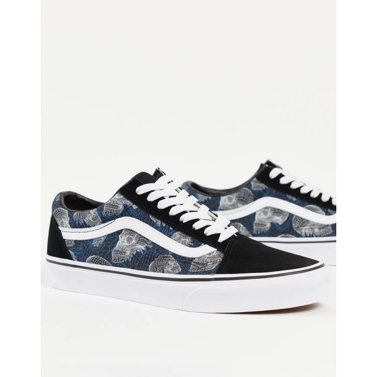 Vans Old Skool Wireframe Skulls sneakers in black | ASOS