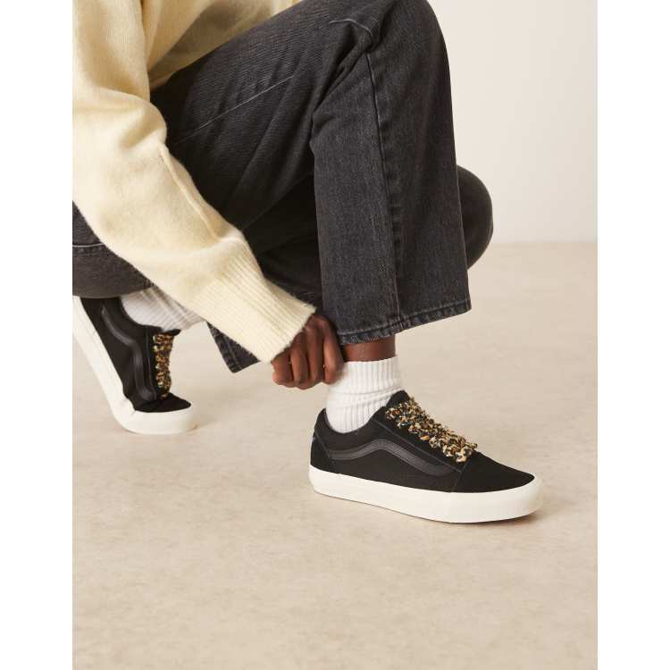 Vans Old Skool Y2K trainers in black with cheeta print laces | ASOS