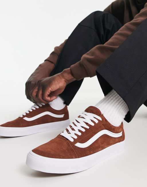 Vans – Old Skool – Zamszowe buty sportowe w kolorze szylkretowym 