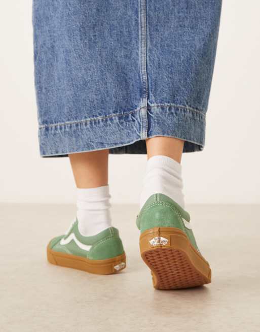 Vans – Old Skool – Zielone buty sportowe z gumowa podeszwą, 4 z 5