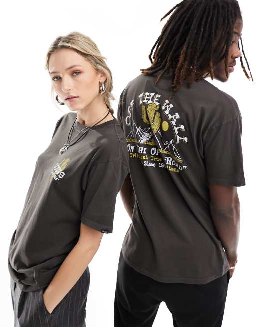 Vans - On The Road - Overdye T-shirt met print op de achterkant in zwart